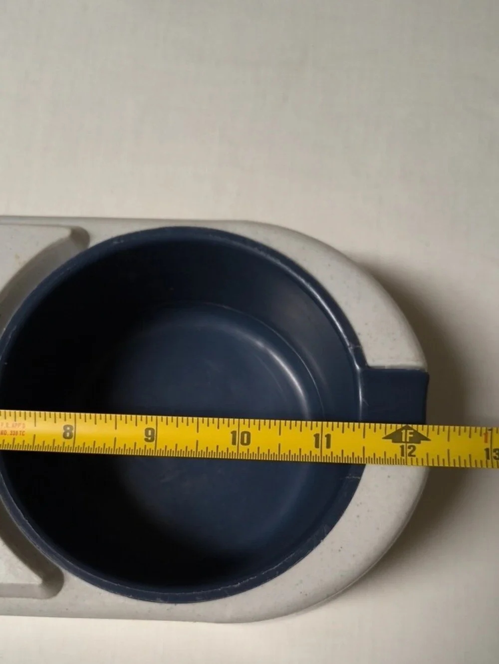 Double Pet Bowl in Blue Cream Durable Feeding Dish Removable Bowl Dog Cat